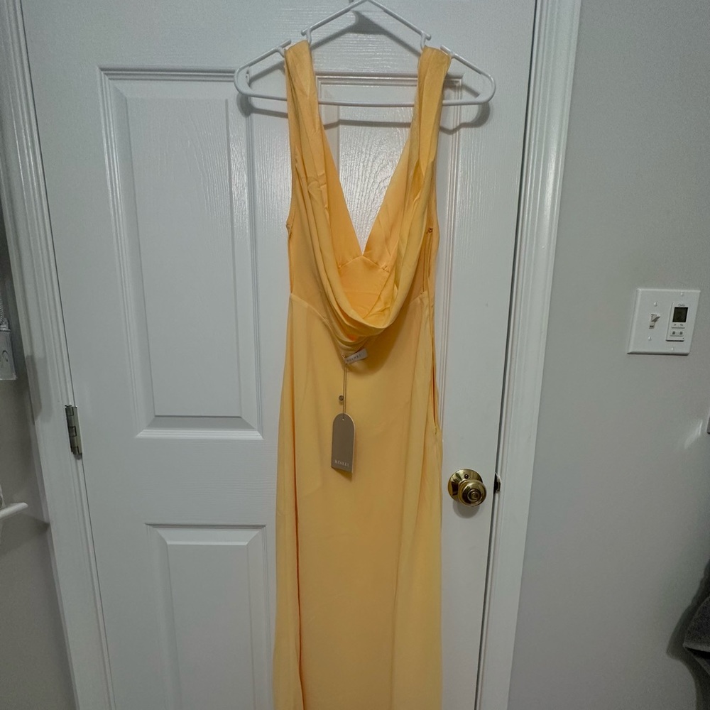 NADIA - maxi satin dress with back cowl